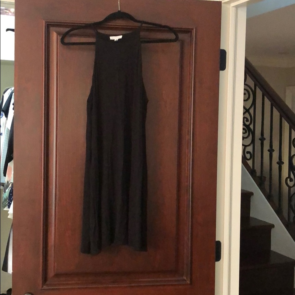 Black halter neck flowy dress